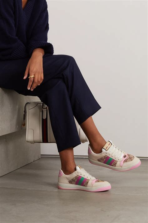 gucci screener sneaker outfit|gucci screener sneaker with crystals.